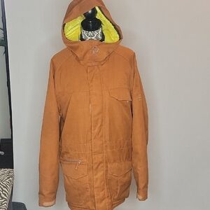 RPZN Men's Burnt Orange Hooded Ski Jacket